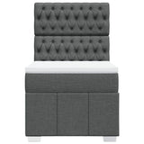 Giroletto a Molle con Materasso Grigio Scuro 100x200 cm Tessuto
