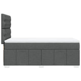Giroletto a Molle con Materasso Grigio Scuro 100x200 cm Tessuto