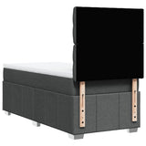 Giroletto a Molle con Materasso Grigio Scuro 100x200 cm Tessuto