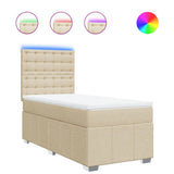 Giroletto a Molle con Materasso Crema 100x200 cm in Tessuto