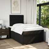 Giroletto a Molle con Materasso Nero 120x200 cm in Tessuto