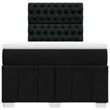 Giroletto a Molle con Materasso Nero 120x200 cm in Tessuto