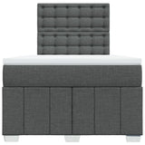 Giroletto a Molle con Materasso Grigio Scuro 120x200 cm Tessuto