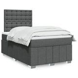 Giroletto a Molle con Materasso Grigio Scuro 120x200 cm Tessuto