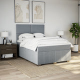 Giroletto a Molle con Materasso Grigio Chiaro 140x190cm Tessuto