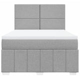 Giroletto a Molle con Materasso Grigio Chiaro 140x190cm Tessuto