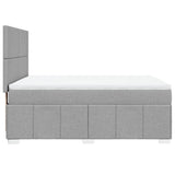 Giroletto a Molle con Materasso Grigio Chiaro 140x190cm Tessuto