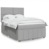 Giroletto a Molle con Materasso Grigio Chiaro 140x190cm Tessuto