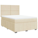 Giroletto a Molle con Materasso Crema 140x200 cm in Tessuto