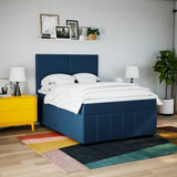 Giroletto a Molle con Materasso Blu 160x200 cm in Tessuto