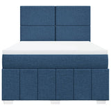 Giroletto a Molle con Materasso Blu 160x200 cm in Tessuto