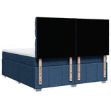 Giroletto a Molle con Materasso Blu 180x200 cm in Tessuto