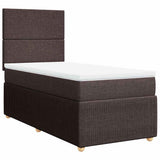 Giroletto a Molle con Materasso Marrone Scuro 80x200 cm Tessuto