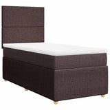 Giroletto a Molle con Materasso Marrone Scuro 90x200 cm Tessuto