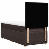 Giroletto a Molle con Materasso Marrone Scuro 90x200 cm Tessuto