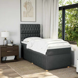 Giroletto a Molle con Materasso Grigio Scuro 100x200 cm Tessuto