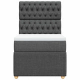 Giroletto a Molle con Materasso Grigio Scuro 100x200 cm Tessuto