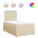Giroletto a Molle con Materasso Crema 120x190 cm in Tessuto