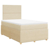 Giroletto a Molle con Materasso Crema 120x190 cm in Tessuto