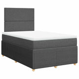 Giroletto a Molle con Materasso Grigio Scuro 120x200 cm Tessuto