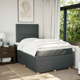 Giroletto a Molle con Materasso Grigio Scuro 120x200 cm Tessuto