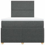 Giroletto a Molle con Materasso Grigio Scuro 120x200 cm Tessuto