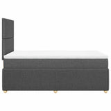 Giroletto a Molle con Materasso Grigio Scuro 120x200 cm Tessuto
