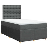 Giroletto a Molle con Materasso Grigio Scuro 120x200 cm Tessuto