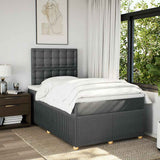 Giroletto a Molle con Materasso Grigio Scuro 120x200 cm Tessuto