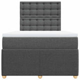 Giroletto a Molle con Materasso Grigio Scuro 120x200 cm Tessuto