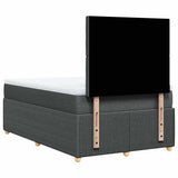 Giroletto a Molle con Materasso Grigio Scuro 120x200 cm Tessuto