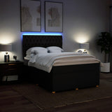 Giroletto a Molle con Materasso Nero 140x190 cm in Tessuto