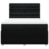 Giroletto a Molle con Materasso Nero 140x190 cm in Tessuto
