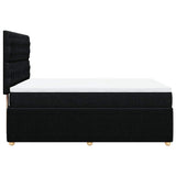 Giroletto a Molle con Materasso Nero 140x190 cm in Tessuto