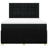 Giroletto a Molle con Materasso Nero 160x200 cm in Tessuto