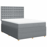 Giroletto a Molle con Materasso Grigio Chiaro 160x200cm Tessuto