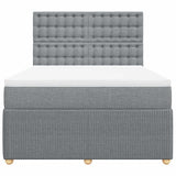 Giroletto a Molle con Materasso Grigio Chiaro 160x200cm Tessuto