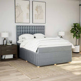 Giroletto a Molle con Materasso Grigio Chiaro 160x200cm Tessuto