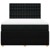 Giroletto a Molle con Materasso Nero 160x200 cm in Tessuto