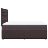 Giroletto a Molle con Materasso Marrone Scuro 160x200cm Tessuto