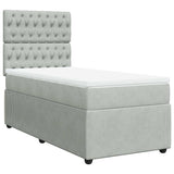 Giroletto a Molle con Materasso Grigio Chiaro 80x200 cm Velluto