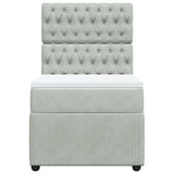 Giroletto a Molle con Materasso Grigio Chiaro 80x200 cm Velluto