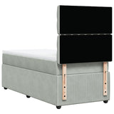 Giroletto a Molle con Materasso Grigio Chiaro 80x200 cm Velluto