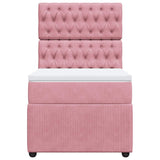 Giroletto a Molle con Materasso Rosa 80x200 cm in Velluto
