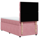 Giroletto a Molle con Materasso Rosa 80x200 cm in Velluto