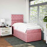 Giroletto a Molle con Materasso Rosa 80x200 cm in Velluto