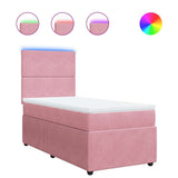 Giroletto a Molle con Materasso Rosa 90x190 cm in Velluto