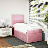 Giroletto a Molle con Materasso Rosa 90x190 cm in Velluto