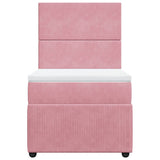 Giroletto a Molle con Materasso Rosa 90x190 cm in Velluto