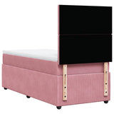 Giroletto a Molle con Materasso Rosa 90x190 cm in Velluto